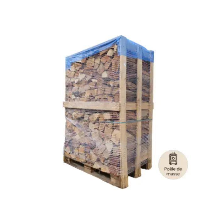 Palette de 2st 33cm de bois spécial poêle de masse - sec séchoirs - prêt à l'emploi - résineux/feuillus MV combustibles